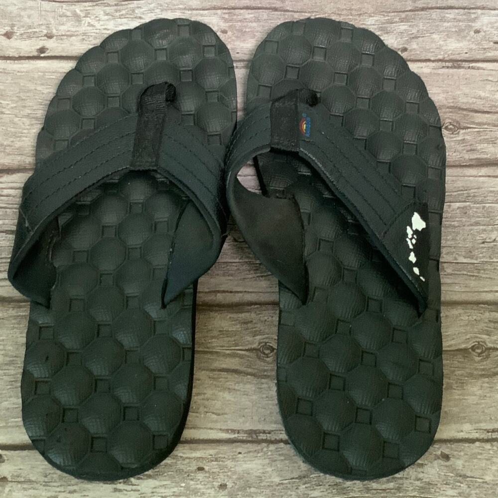 Rainbows Black Padded Sandals - Limited Edition Hawaii